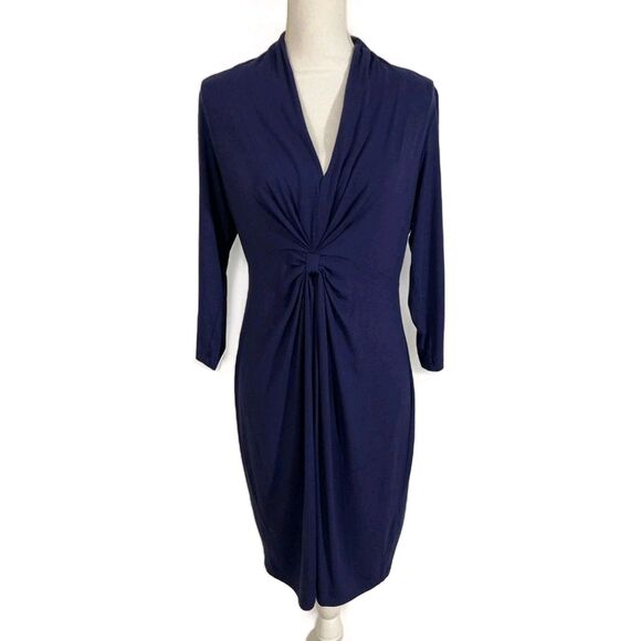 Tori Richard Dresses & Skirts - Tori Richard Honolulu Dress Womens M Blue Twist Front Jersey Knit Preppy